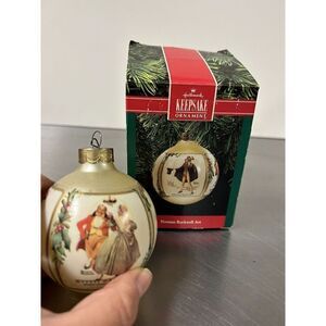 🌼5for$25🌼 Hallmark Keepsake Ornaments Norman Rockwell Art 1990 Glass